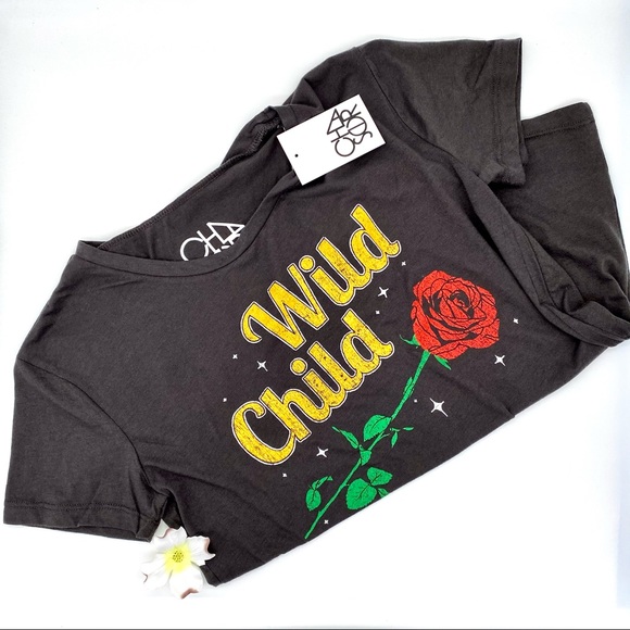NWT Chaser Vintage Wild Child Rose Tee, S - Picture 8 of 13